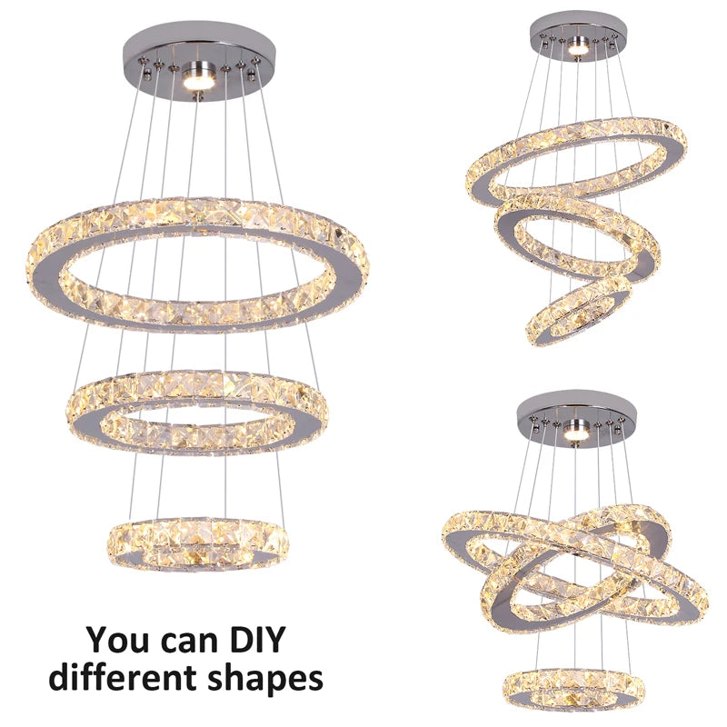 Infinity Glow Modern Rings Chandelier