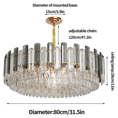 LUVODI Modern Crystal Chandelier Raindrop Pendant Light