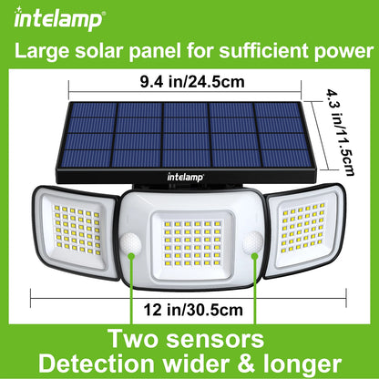 Intelamp Solar Outdoor Wall Light – Motion Sensor Waterproof LED Wall Street Lamp for Garden, Yard, Path, Garage, and Porch