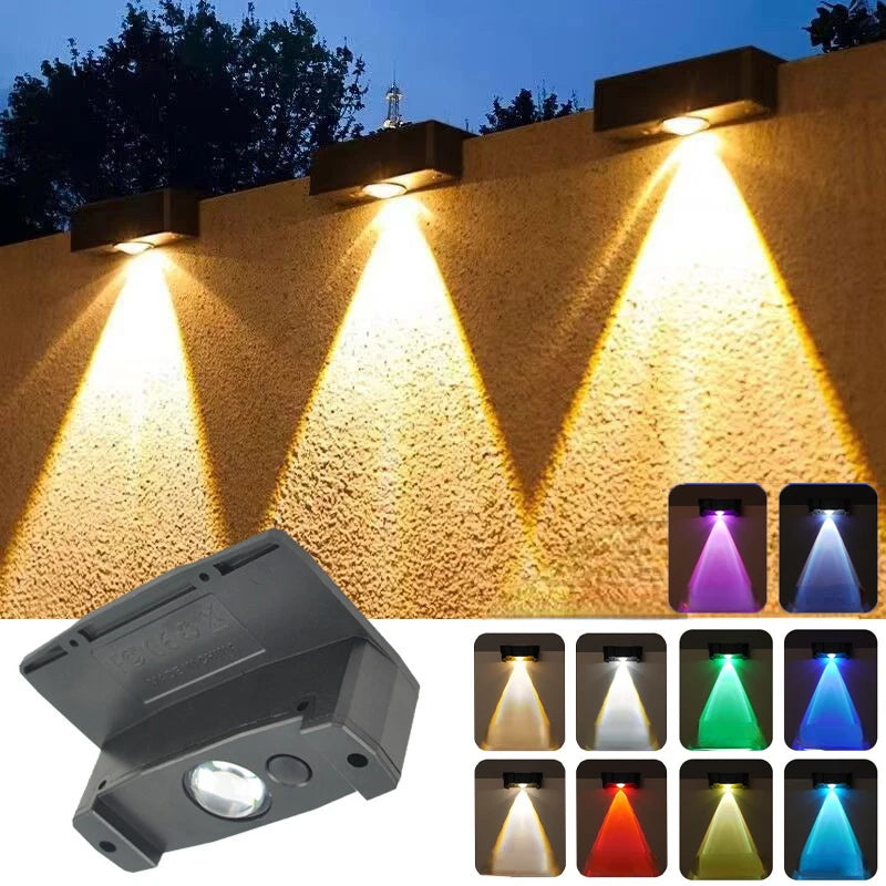 Solar Wall Washing Lamp – Waterproof 3 LED Outdoor Wall Light for Balcony, Garden, and Courtyard Decoration