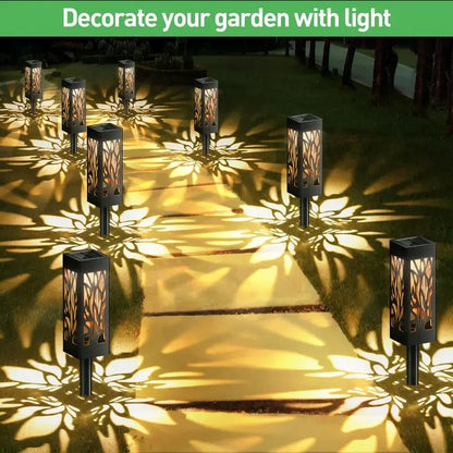 KPSTEK 8-Pack Upgraded Bright Solar Pathway Lights – Decorative Outdoor Garden Lighting for Lawn, Patio, and Pathways