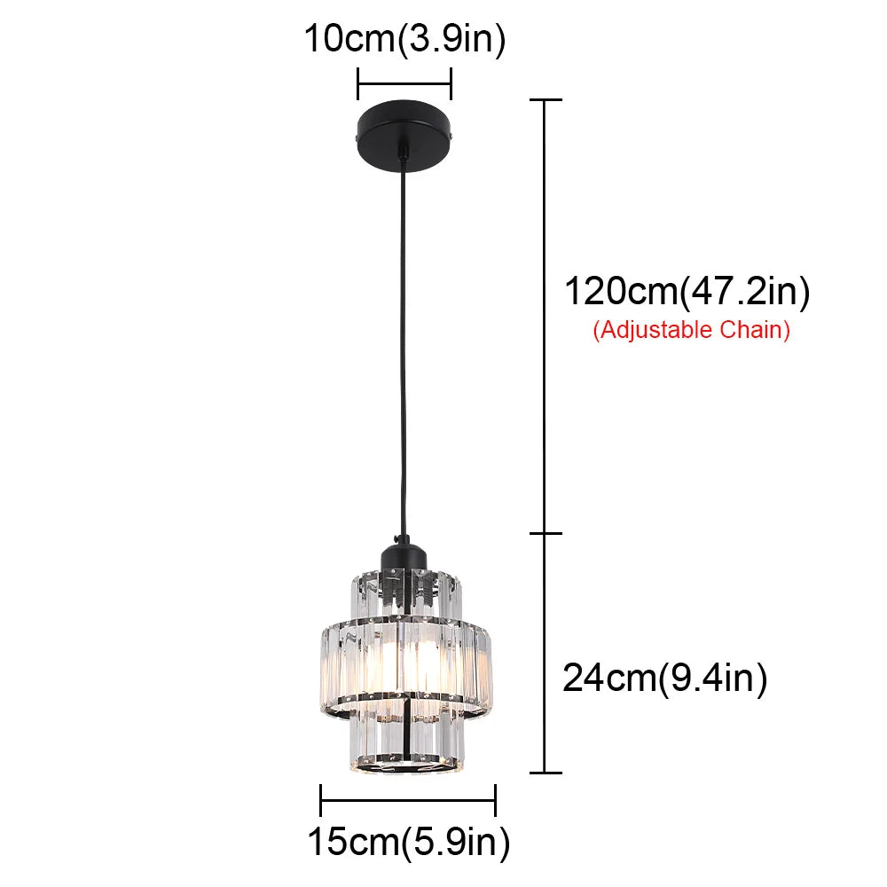 Crystal LED Pendant Light - Modern Chandelier for Bedroom, Living Room, Kitchen Island