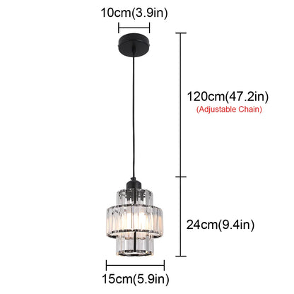 Crystal LED Pendant Light - Modern Chandelier for Bedroom, Living Room, Kitchen Island