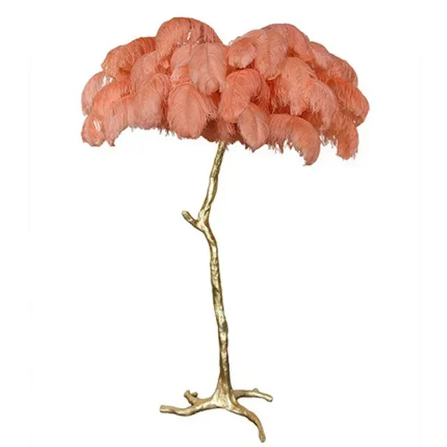 Latest White Feather LED Floor Lamp – Modern Ostrich Feather Standing Lamp for Living Room, Bedroom, and Sofa Room Decor