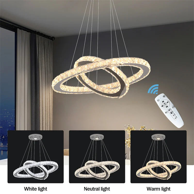 Infinity Glow Modern Rings Chandelier