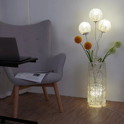 LUVODI Modern LED Rattan Floor Lamp