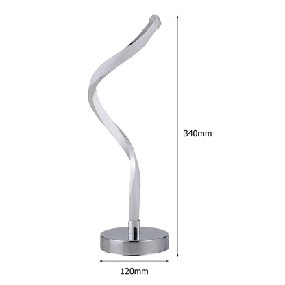 Modern LED Spiral Table Lamp – White Warm Light Eye-Protection Desk Lamp for Living Room, Bedroom, Study, and Bedside