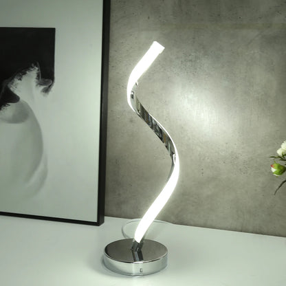 Modern LED Spiral Table Lamp – White Warm Light Eye-Protection Desk Lamp for Living Room, Bedroom, Study, and Bedside