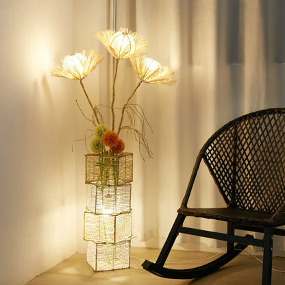 LUVODI Modern LED Rattan Floor Lamp