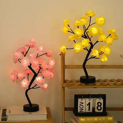 Rose Flower Tree Lights – USB or AA Battery Table Lamp