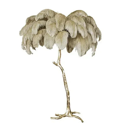 Latest White Feather LED Floor Lamp – Modern Ostrich Feather Standing Lamp for Living Room, Bedroom, and Sofa Room Decor