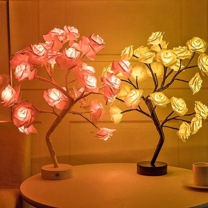 Rose Flower Tree Lights – USB or AA Battery Table Lamp