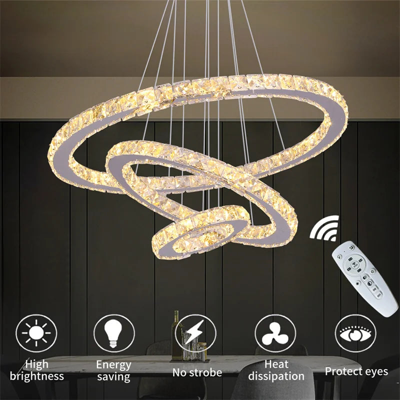 Infinity Glow Modern Rings Chandelier