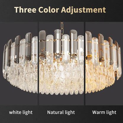 LUVODI Modern Crystal Chandelier Raindrop Pendant Light