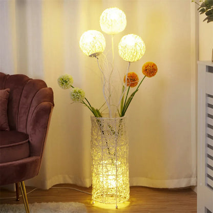 LUVODI Modern LED Rattan Floor Lamp