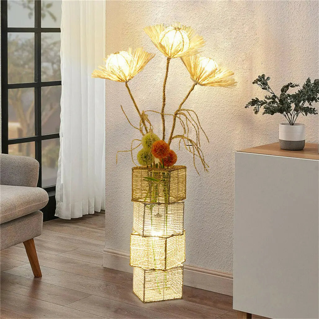 LUVODI Modern LED Rattan Floor Lamp