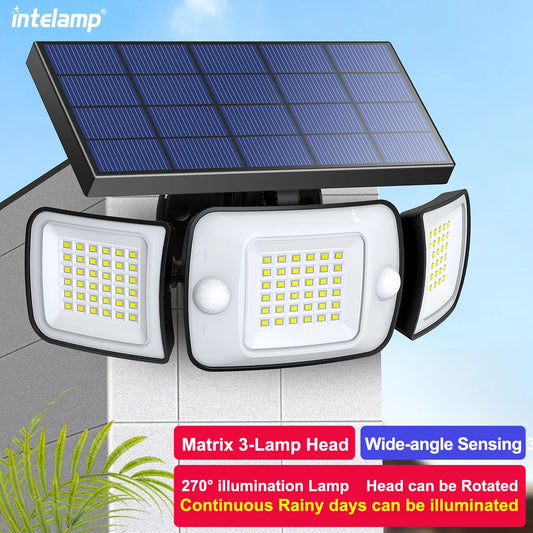 Intelamp Solar Outdoor Wall Light – Motion Sensor Waterproof LED Wall Street Lamp for Garden, Yard, Path, Garage, and Porch