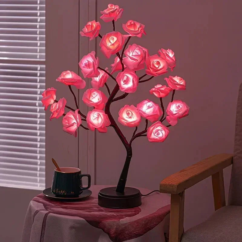 Rose Flower Tree Lights – USB or AA Battery Table Lamp