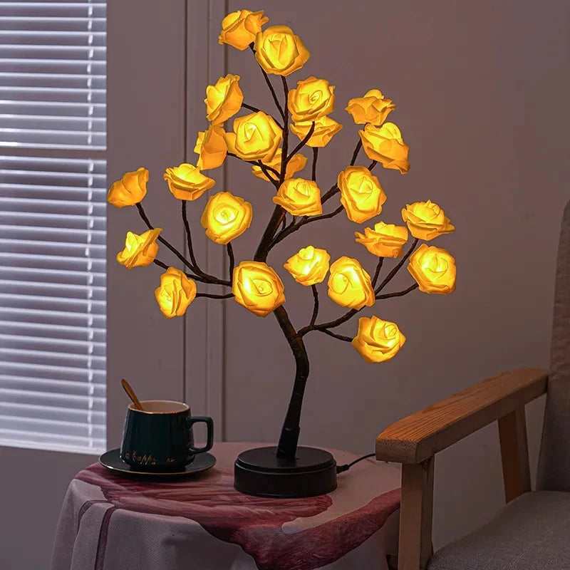 Rose Flower Tree Lights – USB or AA Battery Table Lamp