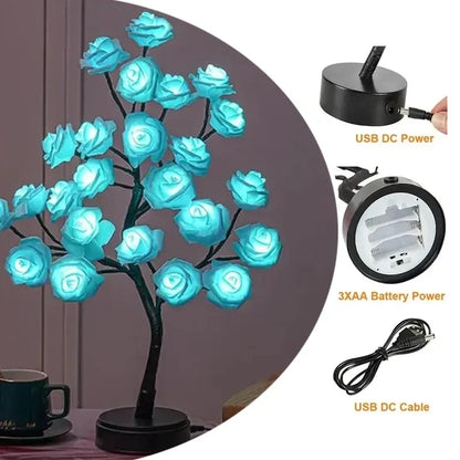 Rose Flower Tree Lights – USB or AA Battery Table Lamp