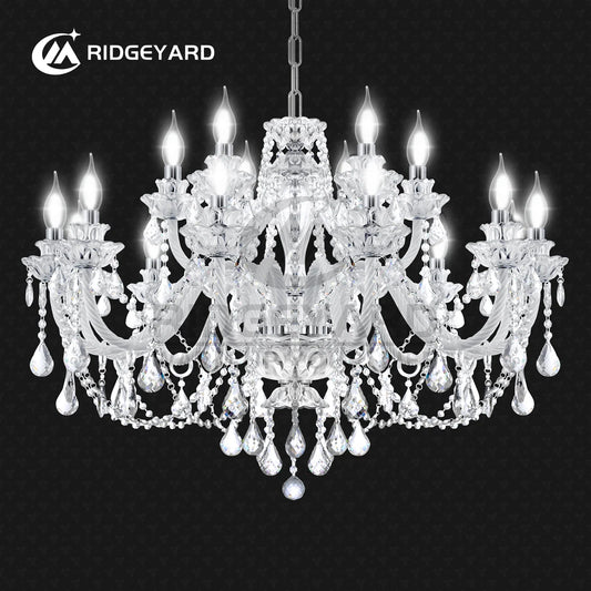 GrandeurSpark Double-Tier Crystal Chandelier