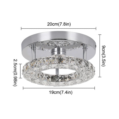 Crystal Flush Mount Ceiling Light with LED Round/Square Chandelier Design