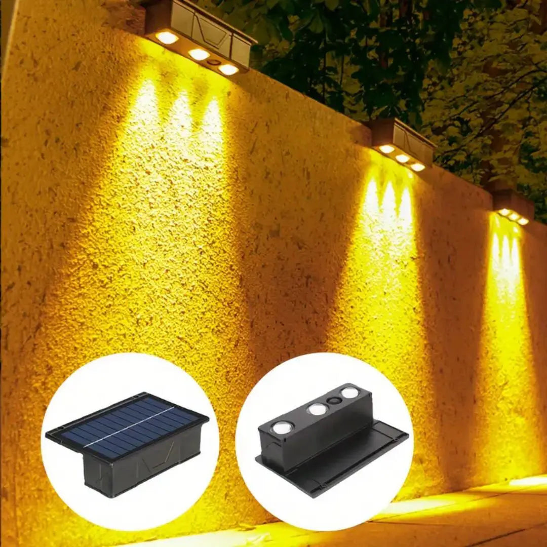 Solar Wall Washing Lamp – Waterproof 3 LED Outdoor Wall Light for Balcony, Garden, and Courtyard Decoration