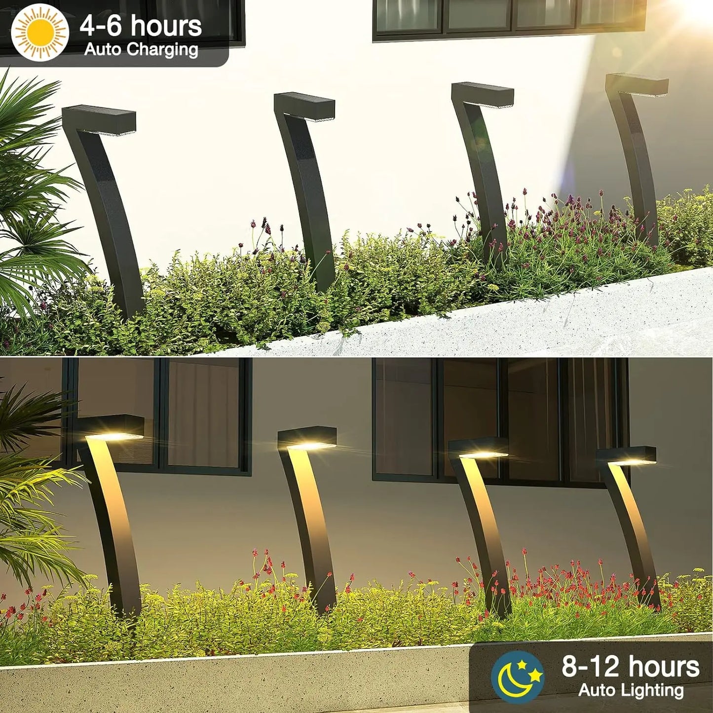 "Illuminate Your Path" - 6Pack Bright Solar Outdoor Lights for a Luxurious Ambiance