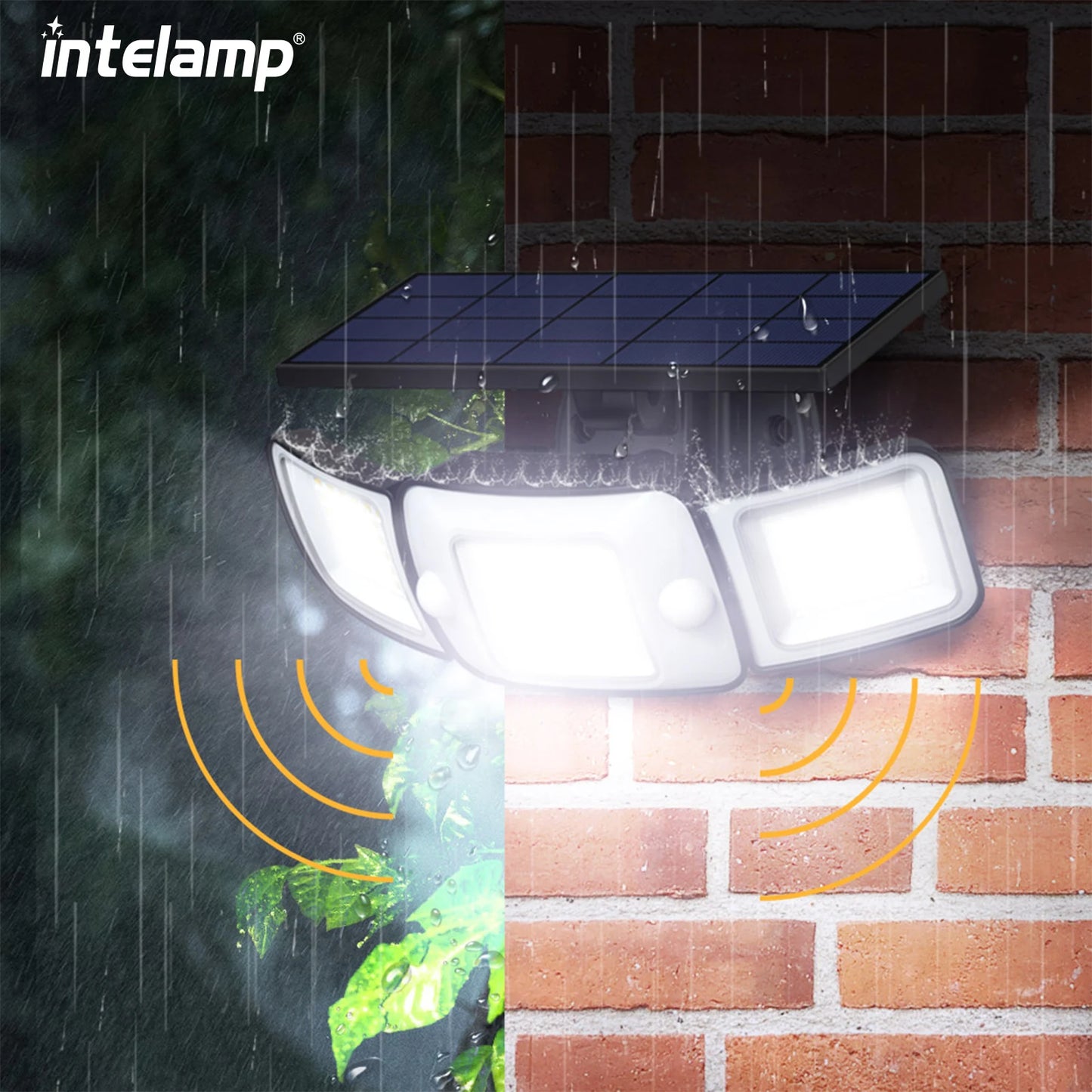 Intelamp Solar Outdoor Wall Light – Motion Sensor Waterproof LED Wall Street Lamp for Garden, Yard, Path, Garage, and Porch