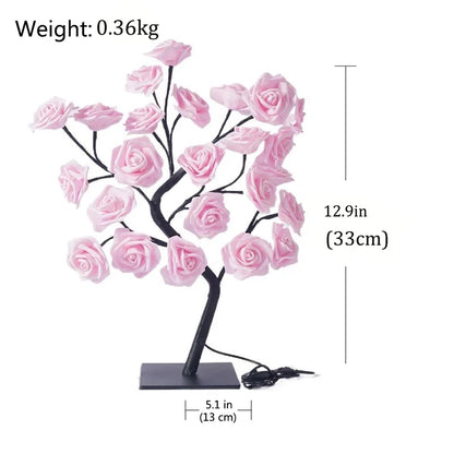 Rose Flower Tree Lights – USB or AA Battery Table Lamp