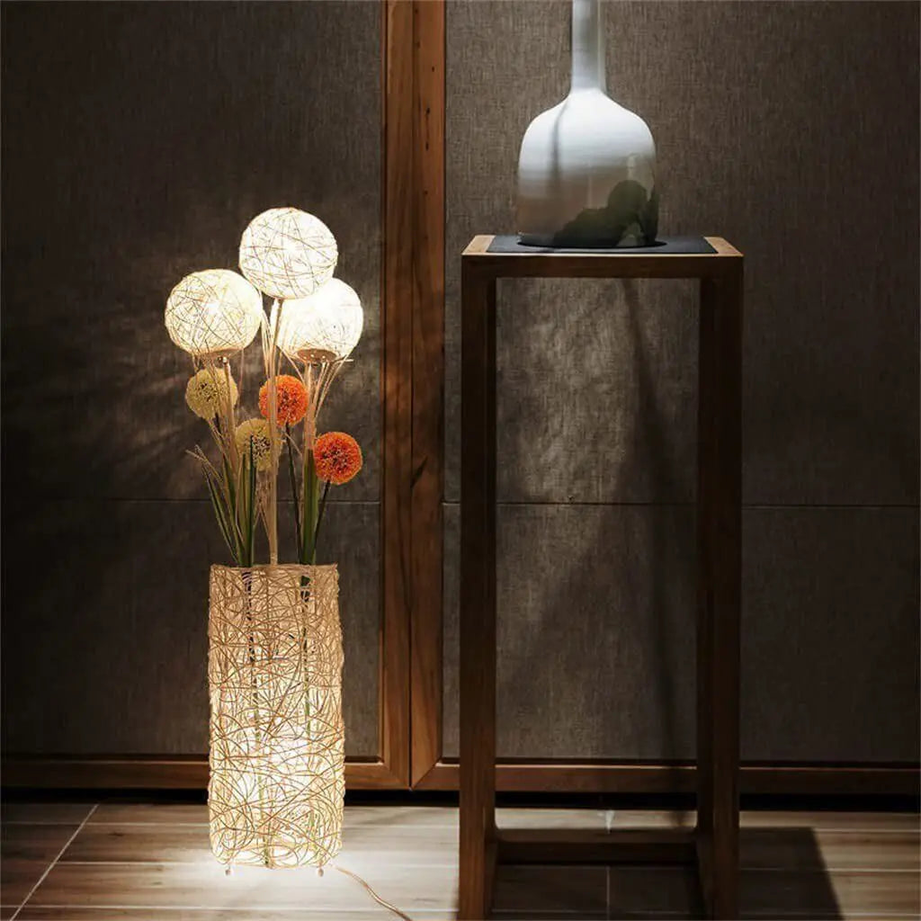 LUVODI Modern LED Rattan Floor Lamp