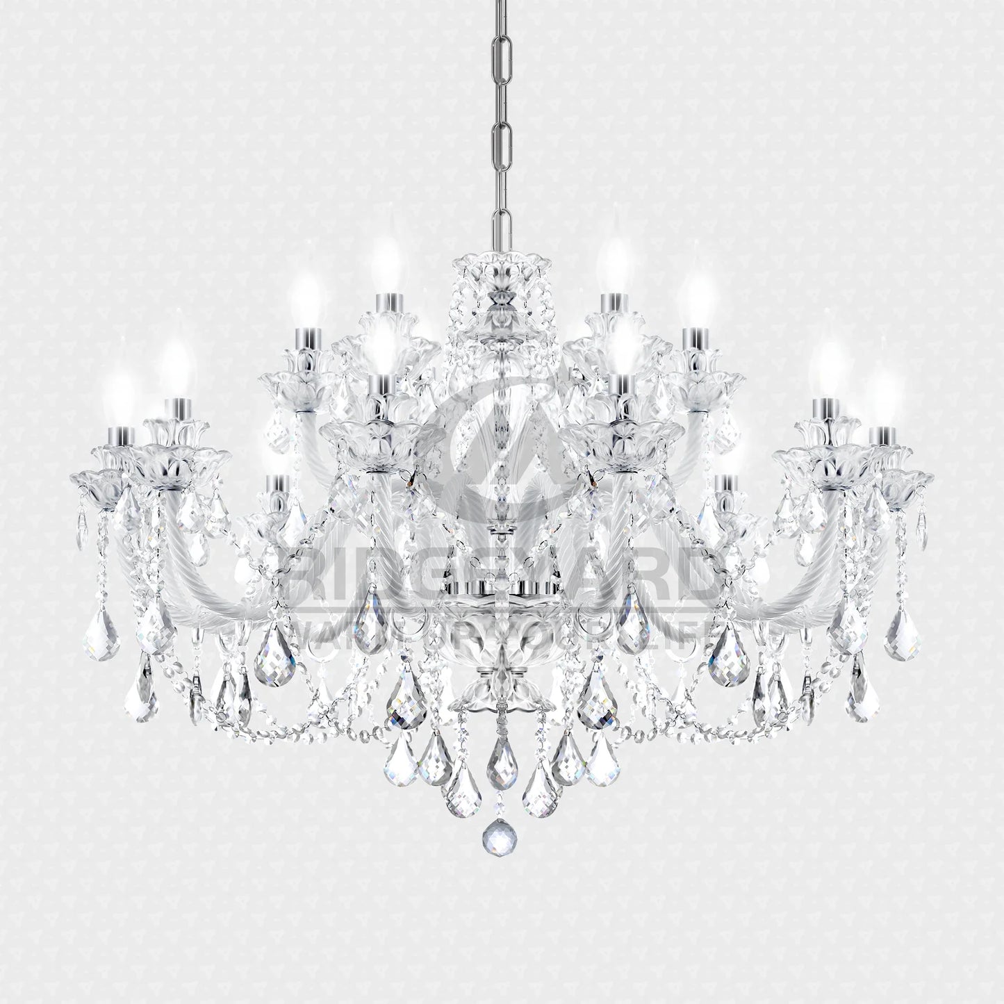 GrandeurSpark Double-Tier Crystal Chandelier