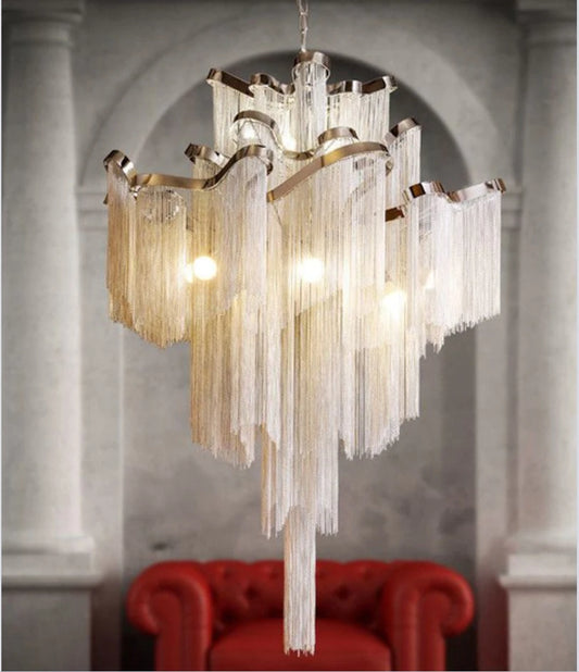 Italy Designer Stream Luxury Tassel Chandelier