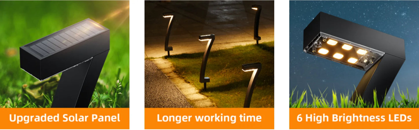 "Illuminate Your Path" - 6Pack Bright Solar Outdoor Lights for a Luxurious Ambiance