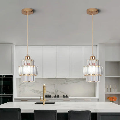 Crystal LED Pendant Light - Modern Chandelier for Bedroom, Living Room, Kitchen Island