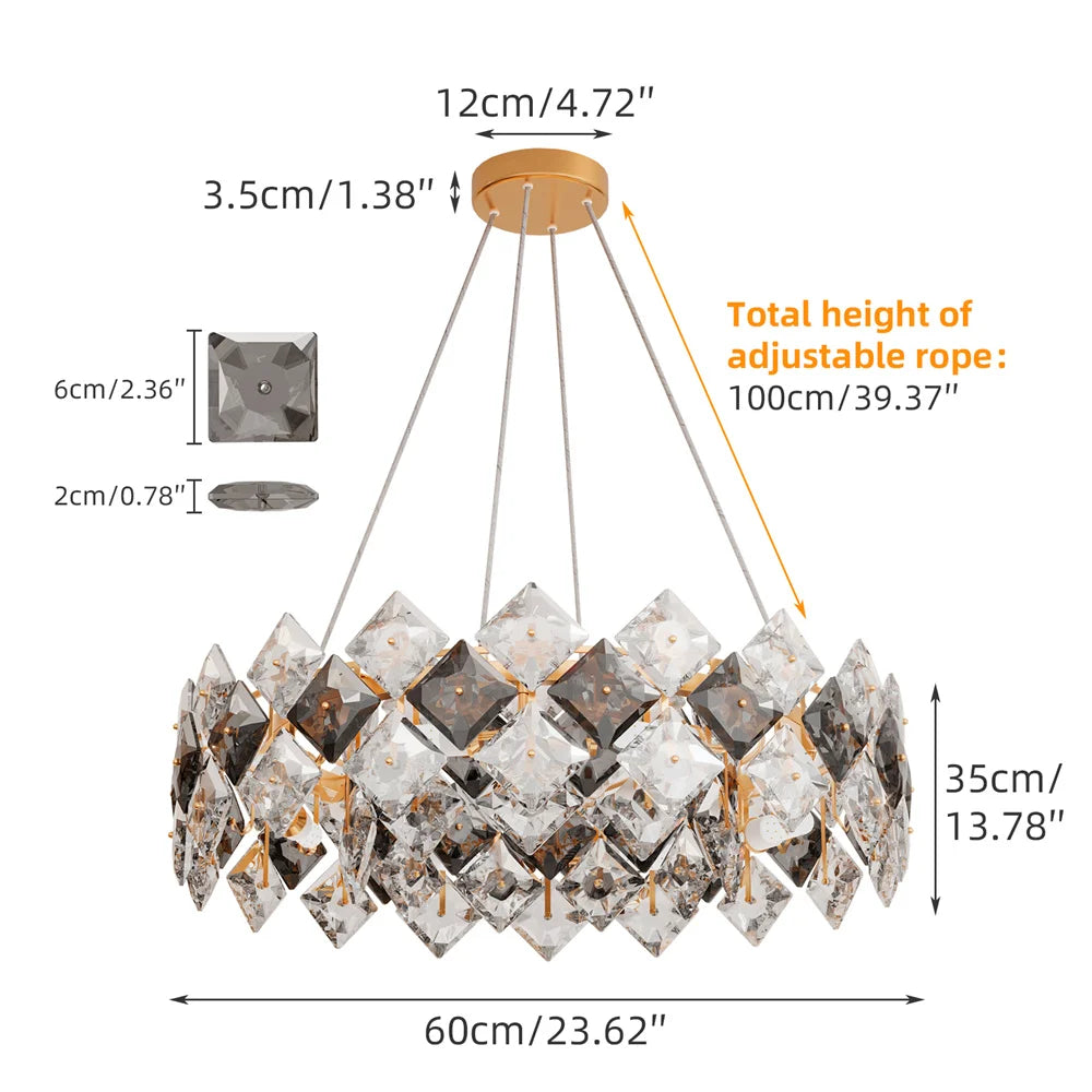 LUVODI Crystal Chandelier Pendant Light Fixture