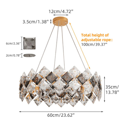 LUVODI Crystal Chandelier Pendant Light Fixture