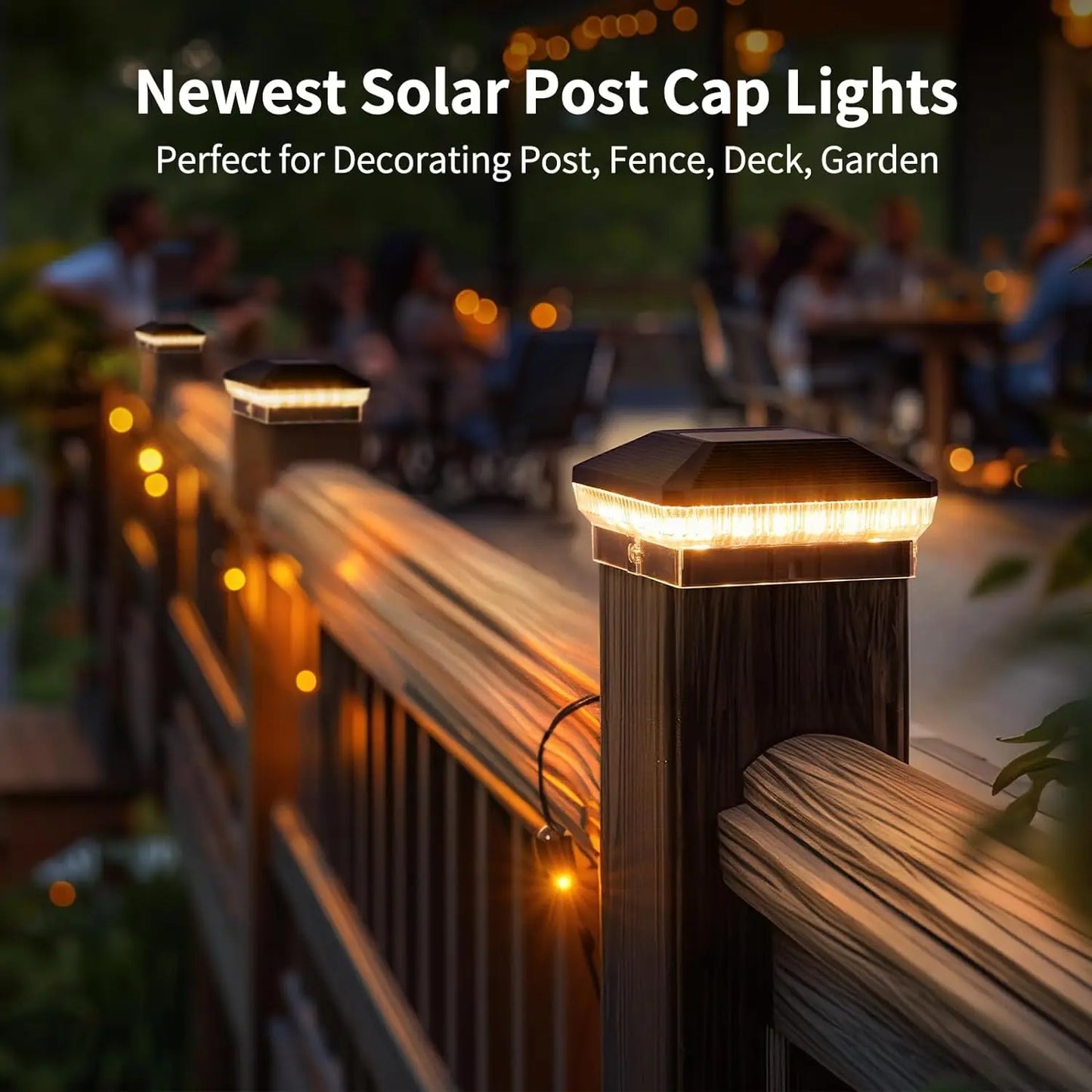 KPSTEK Solar Post Lights – 6/12 Pack 4x4 Outdoor Fence Post Solar Lights with 40 LEDs, 30 Lumens Brightness, and 3 Lighting Modes