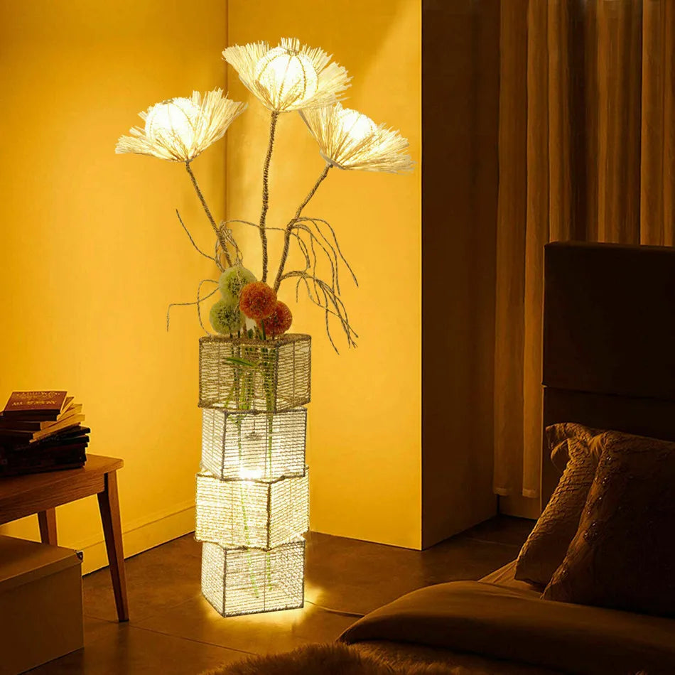 LUVODI Modern LED Rattan Floor Lamp