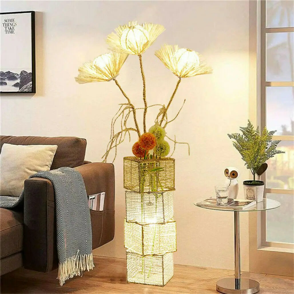 LUVODI Modern LED Rattan Floor Lamp