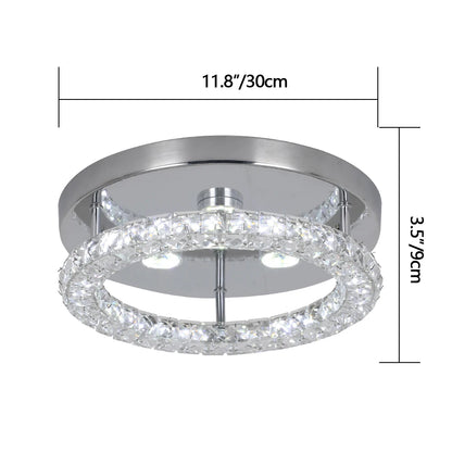 Crystal Flush Mount Ceiling Light with LED Round/Square Chandelier Design