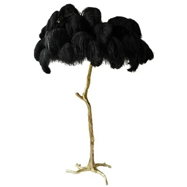 Latest White Feather LED Floor Lamp – Modern Ostrich Feather Standing Lamp for Living Room, Bedroom, and Sofa Room Decor