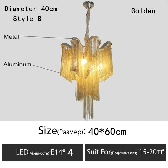 Italy Designer Stream Luxury Tassel Chandelier