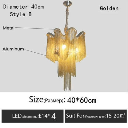 Italy Designer Stream Luxury Tassel Chandelier