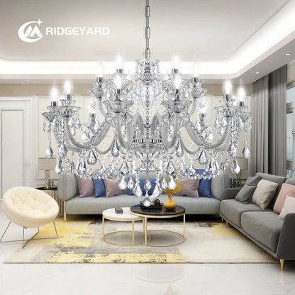 GrandeurSpark Double-Tier Crystal Chandelier